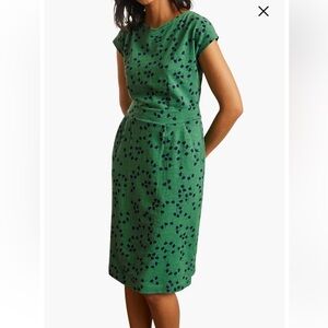 slim fit dress slacks Florrie Jersey Dress-Rich Emerald, Blossom Swirl main image 1